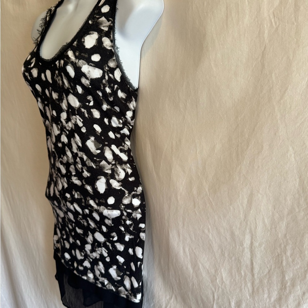 E-141 Simply Vera Vera Wang Black White & Gray Sleeveless Summer Blouse Size S - Picture 6 of 14